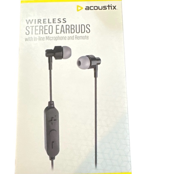 Acoustix Wireless Bluetooth Stereo Earbuds - Black - New in Box - Picture 1 of 3